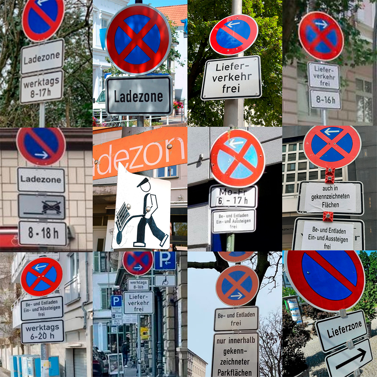 Beschilderung von Ladezonen